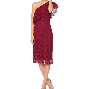 Nanette Lepore cranberry crochet dress